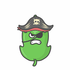 Leaf Character Flat Cartoon Vector Design Illustration