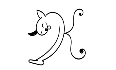 Fototapeta premium Cat Line Art Design for print or use as poster, card, flyer, Tattoo or T Shirt