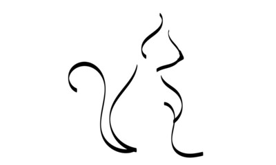 Cat Line Art Design for print or use as poster, card, flyer, Tattoo or T Shirt