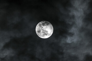 full moon with clouds
