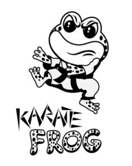 Cute cartoon illustration of karate frog character
