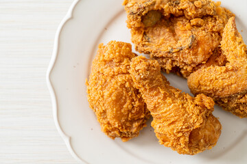 fried chicken with ketchup on plate