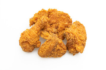 fried chicken on white background