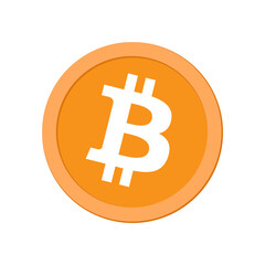 Bitcoin BTC logo cryptocurrency coin icon. 3d look of bitcoin isolated in white background.