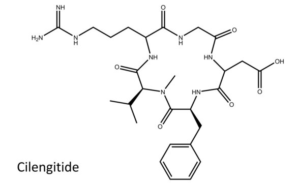 Cilengitide, a cyclic RGD pentapeptide, is currently in clinical phase III for treatment of glioblastomas and in phase II for several other tumors.