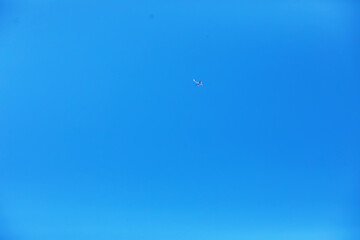 High clouds in the summer sky. Sky background. Meteorological observations of the sky.