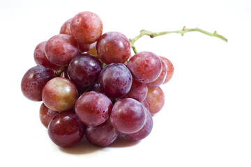 red grapes , Isolated on white background.