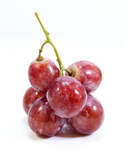 red grapes , Isolated on white background.