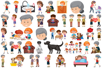 Fototapeta premium Set of different activities people in cartoon style