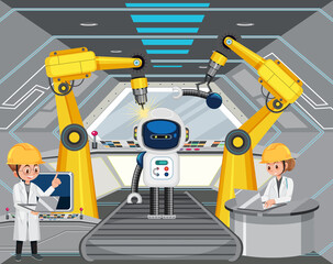Robot automation industry concept