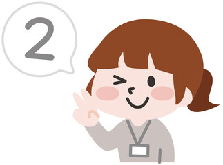 数を数える私服の女性スタッフ