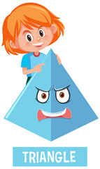 A girl holdiong pyramid shape