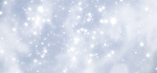 blue snowfall bokeh background, abstract snowflake background on blurred abstract blue
