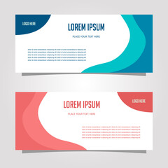 Vector Design Banner Background In Two Colors, blue and pink