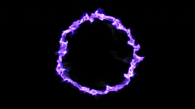Burning Fire in Purple Flame Portal - 3D Motion Graphics