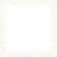 Gold glitter texture frame. Festive decoration with sparkling glitter