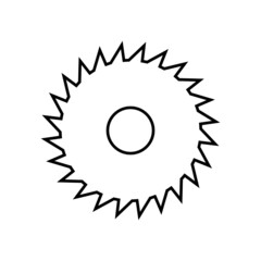 Industrial saw icon in line style