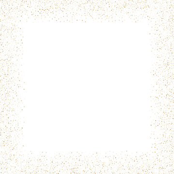 Gold glitter texture frame. Festive decoration with sparkling glitter