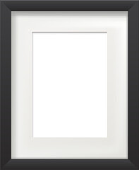 Black rectangular  photo or picture frame template. 