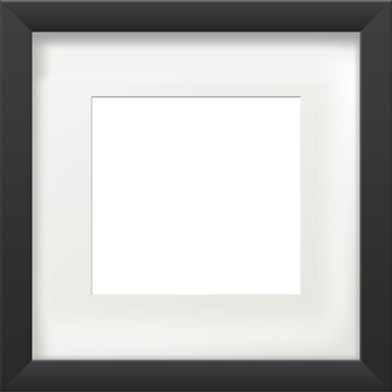 Black rectangular  photo or picture frame template. 
