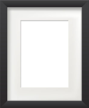 Black rectangular  photo or picture frame template. 