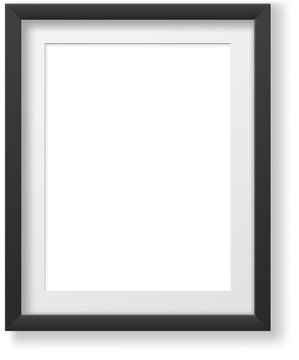 Black rectangular  photo or picture frame template. 