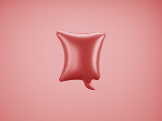  Red Speech Balloon. Speech balloon on color background. Talk and think bubbles. 3d rendering