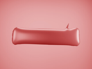  Red Speech Balloon. Speech balloon on color background. Talk and think bubbles. 3d rendering