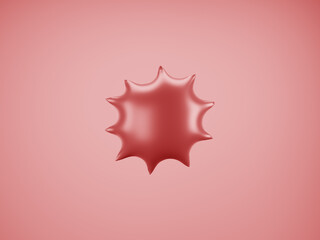 Fototapeta premium Red Speech Balloon. Speech balloon on color background. Talk and think bubbles. 3d rendering