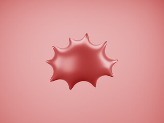  Red Speech Balloon. Speech balloon on color background. Talk and think bubbles. 3d rendering