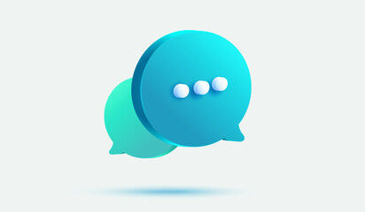 Speech bubble message or live notification icon. Sign and Symbol concept of social media messages 3d vector Illustration.