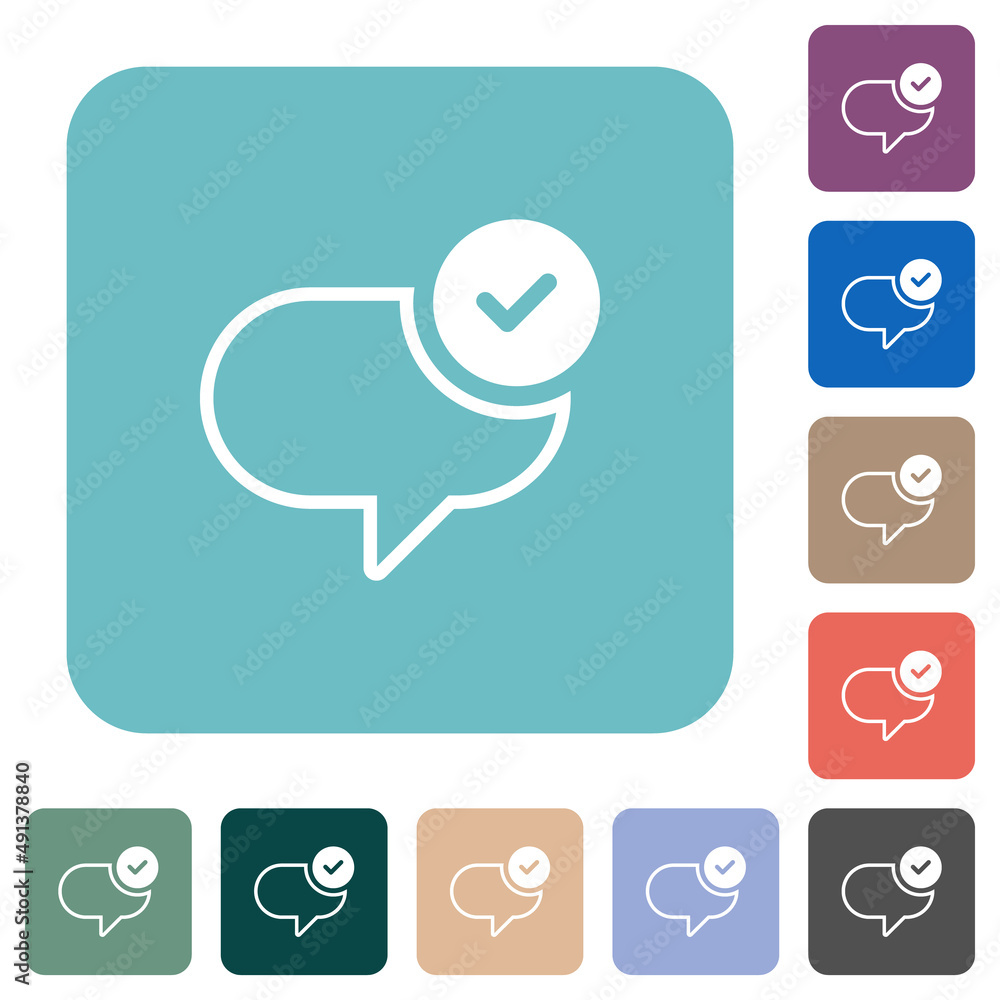 Poster message sent rounded square flat icons