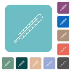 Digital thermometer outline rounded square flat icons