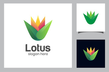 gradient beauty lotus or flower colorful logo design for beauty nature logo elements