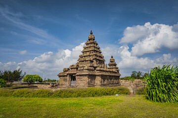 Shore temple built by Pallavas is UNESCO`s World Heritage Site located at Mamallapuram or Mahabalipuram in Tamil Nadu, South India. Very ancient place in the world.