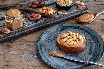 Peanut butter on the bread