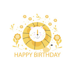 Fun happy birthday card vector illustration