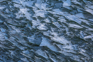 Winter in Patagonia: close up of drift ice on a lake in Torres del Paine National Park, Chile  © Chris