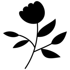 flower silhouette with hand drawn