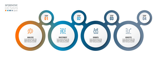 Timeline chart business infographic template.