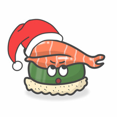 Sushi Cute Character Flat Cartoon Vector Design Illustration