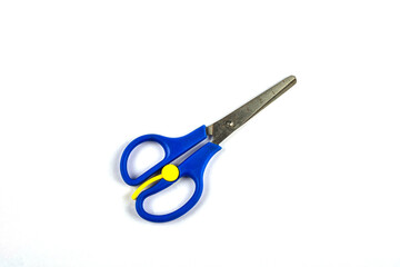 Many multicolored scissors.Collection multicolored scissors.