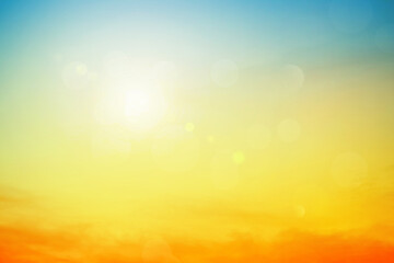 Abstract blurred sunlight beach colorful blurred bokeh background with retro effect autumn sunset sky have blue bright.