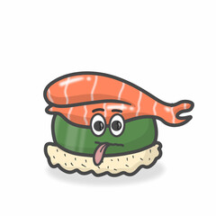 Sushi Cute Character Flat Cartoon Vector Design Illustration