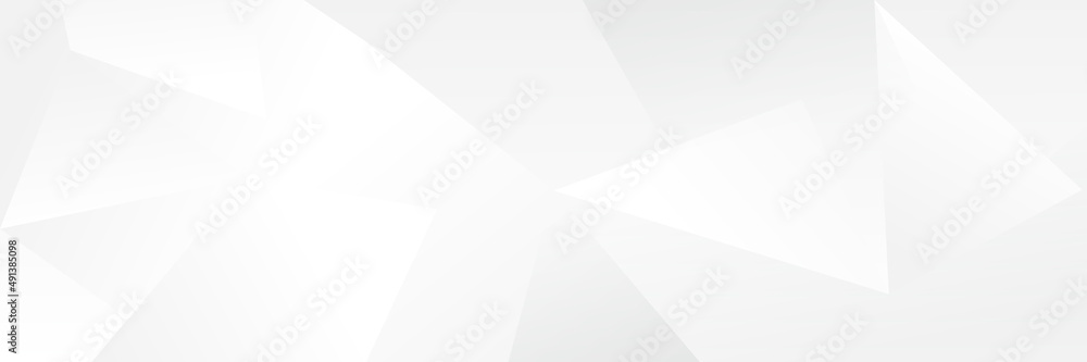 Wall mural abstract white geometric banner design background.