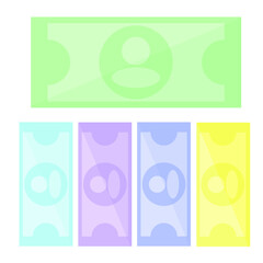 Money banknotes of different colors