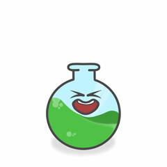 Glass Laboratory Cute Character Flat Cartoon Vector Design Illustration