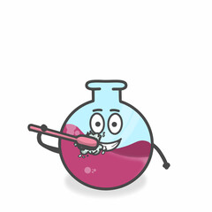 Glass Laboratory Cute Character Flat Cartoon Vector Design Illustration
