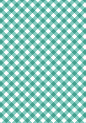 シンプルな斜め縞々チェック柄の背景バックグラウンド　パステルカラー　ピーコックグリーン