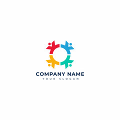 colorful business community logo design